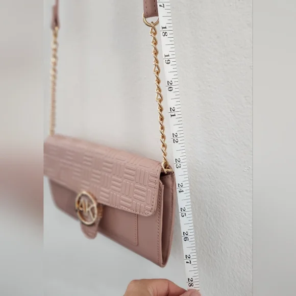 Crossbody Anne Klein Logo Wallet On A Chain Rose Bag - Picture 10 of 16